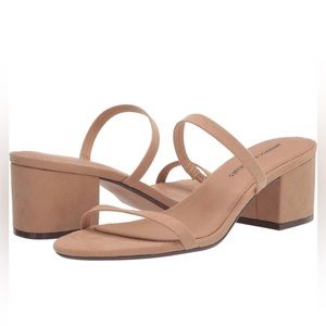 Amazon Essentials Women's Thin Two Strap Heeled Slide